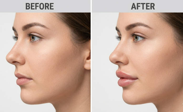 Botox lip flip before and after