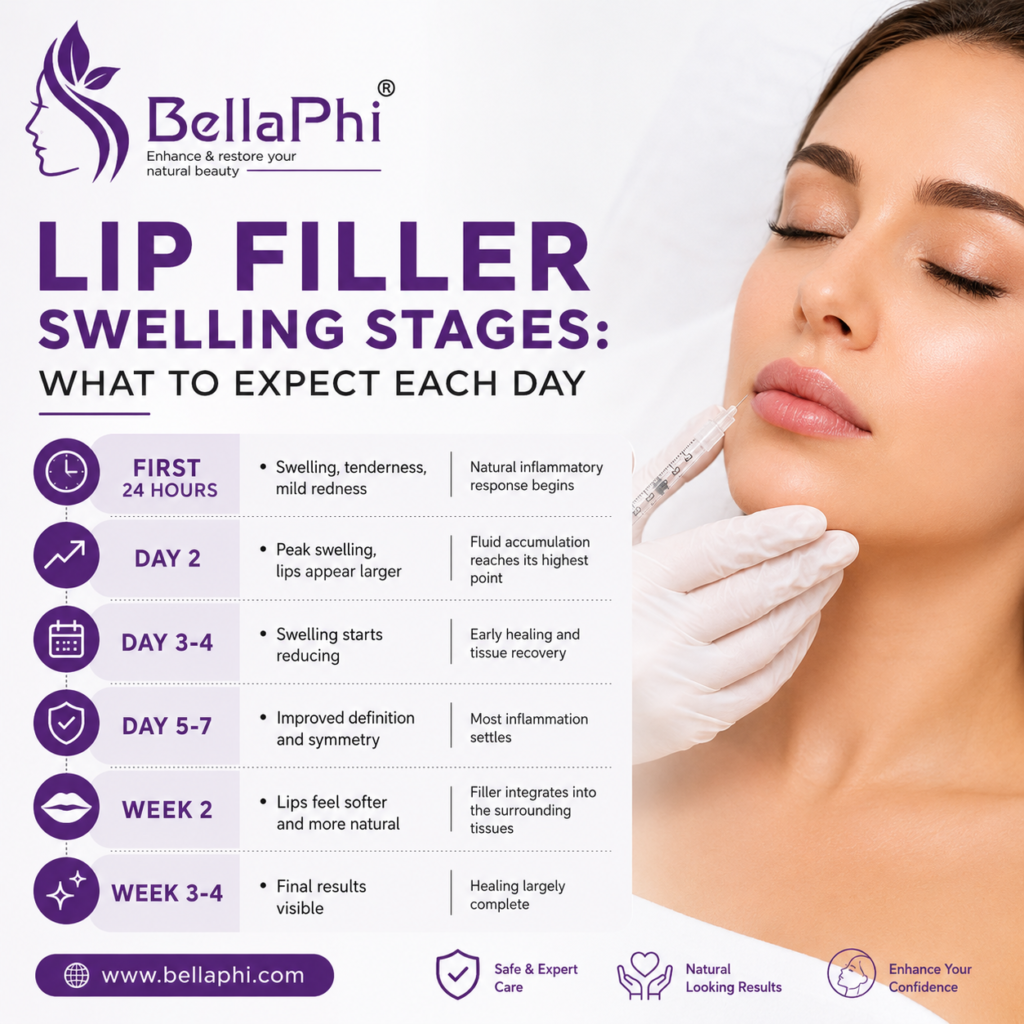 Lip Filler Swelling Stages